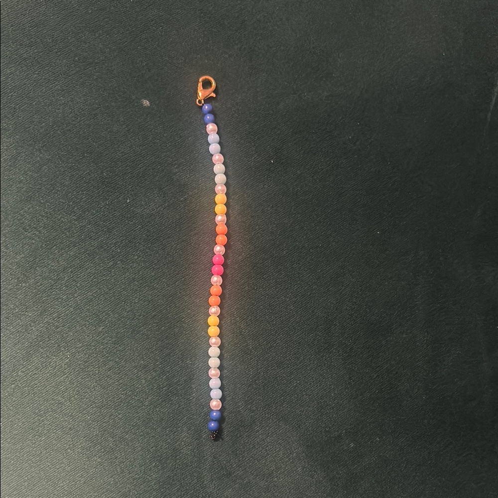 Handmade Rainbow Bead Keychain or Bag Identifier